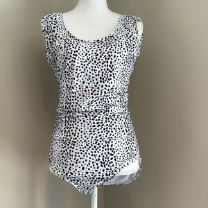 Janela Bay | Dalmatian/Polka Dot Thick Strap Full Coverage One-Piece Swimsuit